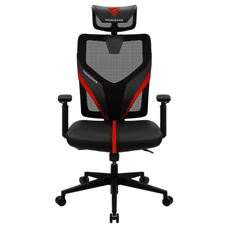 Игровое кресло ThunderX3 Yama1, Искусственная кожа, Черный/Красный - photo