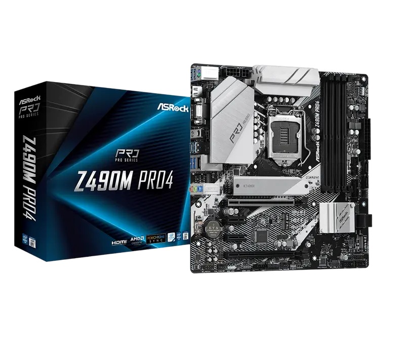 Материнская плата ASRock Z490M PRO4, LGA1200, Intel Z490, Micro-ATX - photo