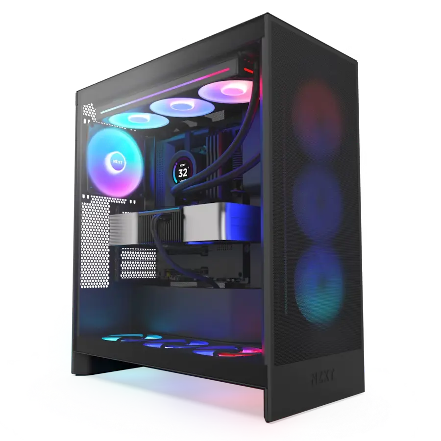 Carcasă PC NZXT H7 Flow RGB, Midi-Tower, Fără PSU, Negru - photo