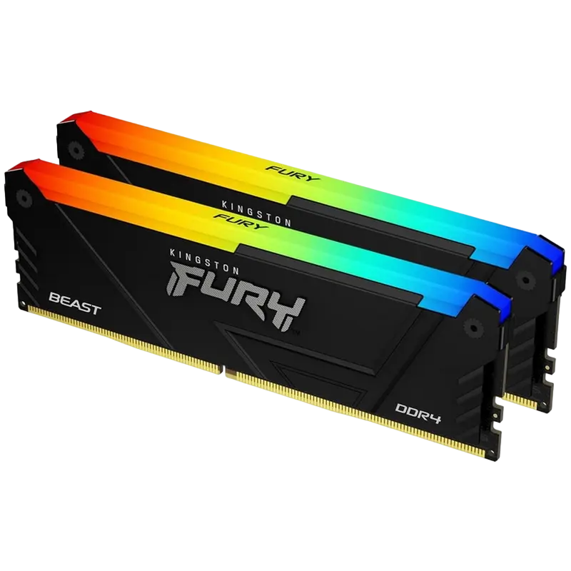 Оперативная память Kingston FURY Beast RGB, DDR4 SDRAM, 3733 МГц, 16Гб, KF437C19BB2AK2/16 - photo