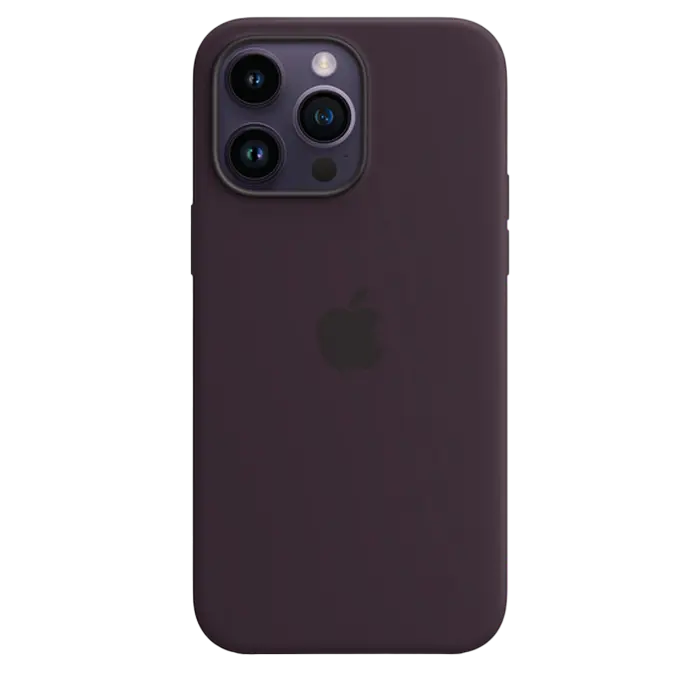 Чехол Apple iPhone 14 Pro Max Silicone Case with MagSafe, Чёрно-фиолетовый - photo