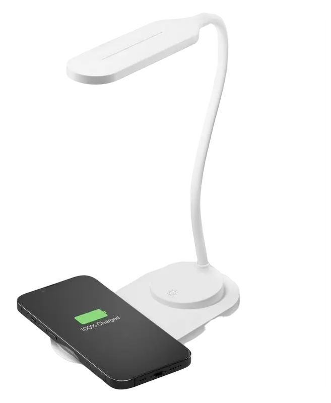 Lampa de birou Cellularline Wireless Charging Lamp, Alb - photo