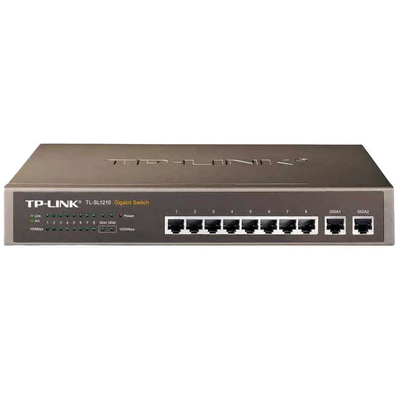 Сетевой коммутатор TP-LINK TL-SL1210, 8x 10/100 Мбит/с, 2x 10/100/1000 Мбит/с - photo