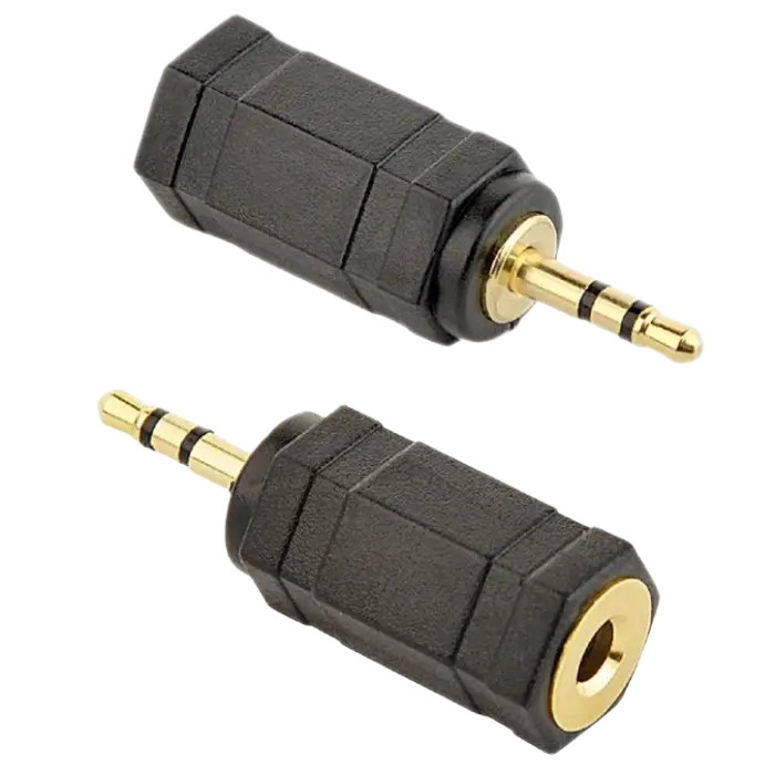 Аудио адаптер Cablexpert A-3.5F-2.5M, 3.5mm 3-pin (F) - 2.5mm 3-pin (M), Чёрный - photo