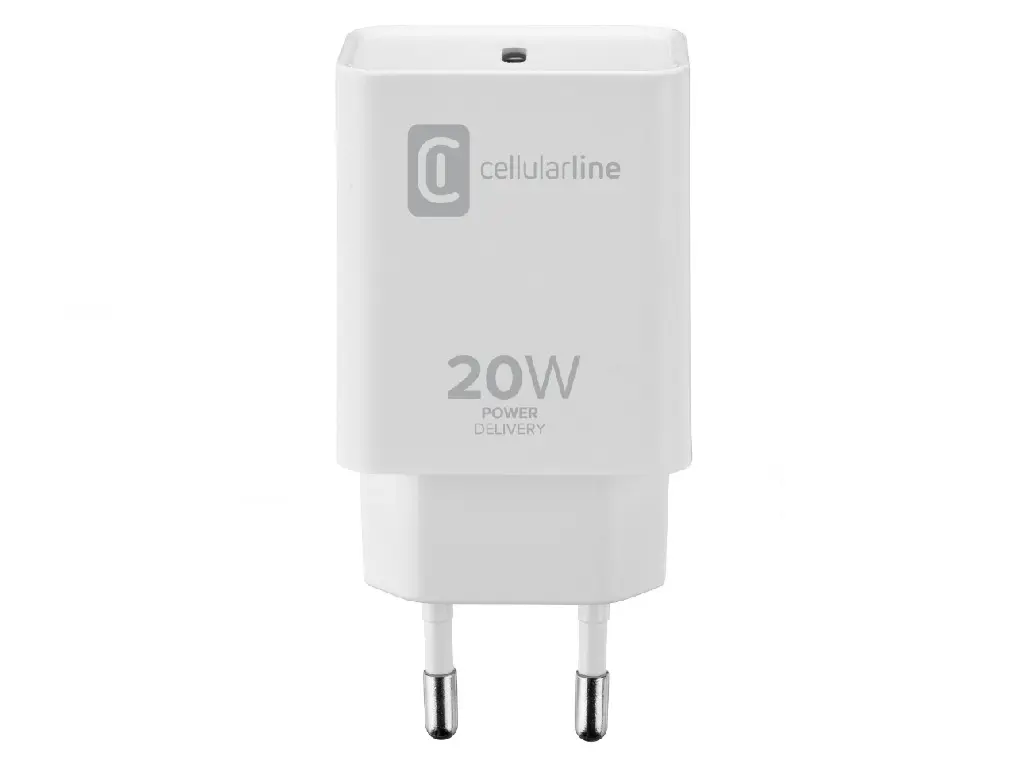 Încărcător Cellularline USB-C Charger 20W, 20W, Alb - photo