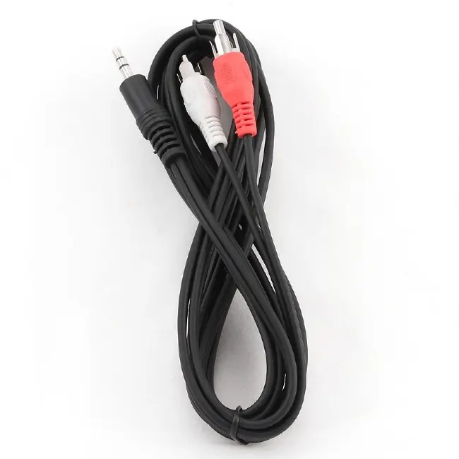 Cablu audio Cablexpert CCA-458-2.5M, 3.5mm 3-pin (M) - 2x RCA (M), 2,5m, Negru