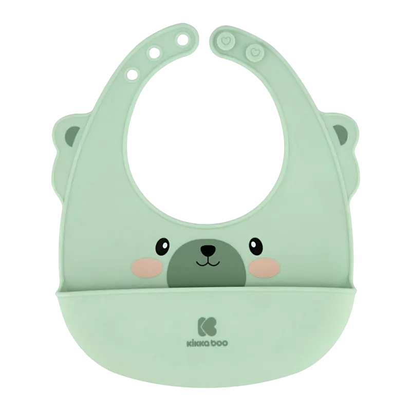 Bavetă Kikka Boo Silicone bib, Verde - photo