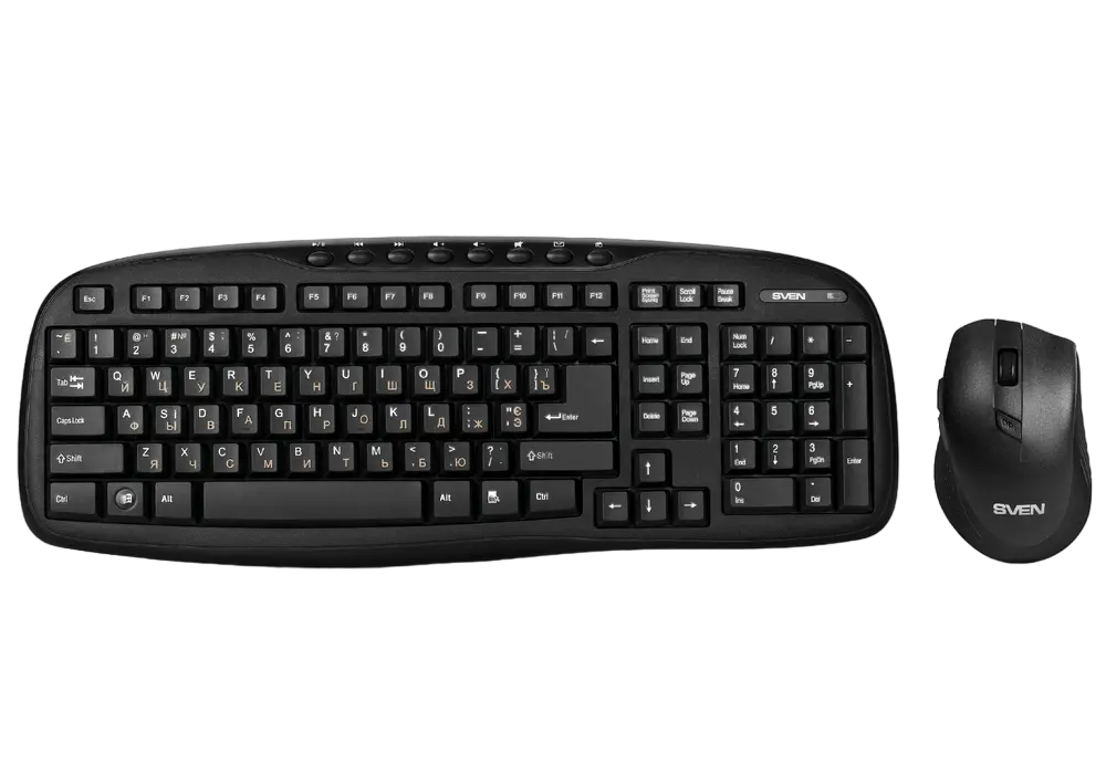 Set Tastatură + Mouse SVEN KB-C3600W, Fără fir, Negru - photo