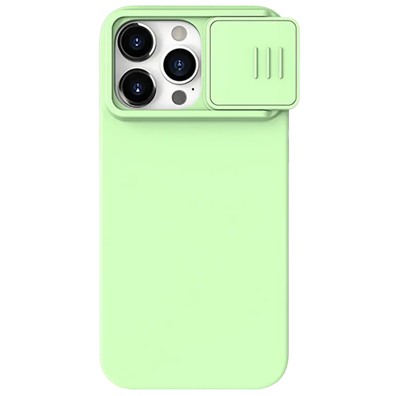 Husă Nillkin iPhone 15 Pro Max, CamShield Silky Silicone, Mint Green - photo