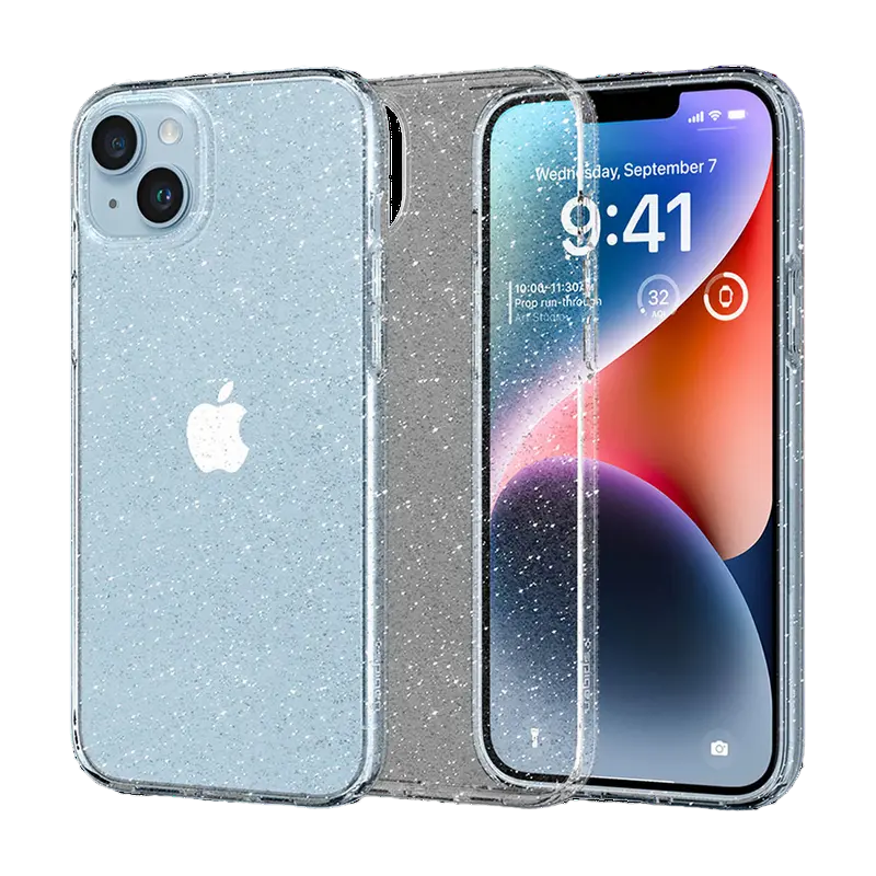 Husă Spigen iPhone 14 Liquid Crystal Glitter, Transparent - photo