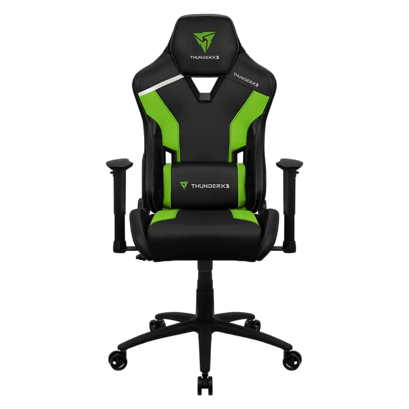 Игровое кресло ThunderX3 TC3, Искусственная кожа, Черный/Зеленый - photo