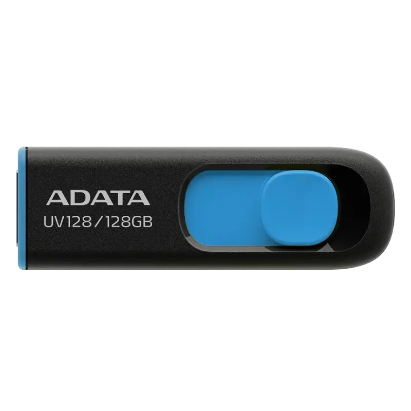 USB Flash накопитель ADATA UV128, 128Гб, Черный/Синий - photo