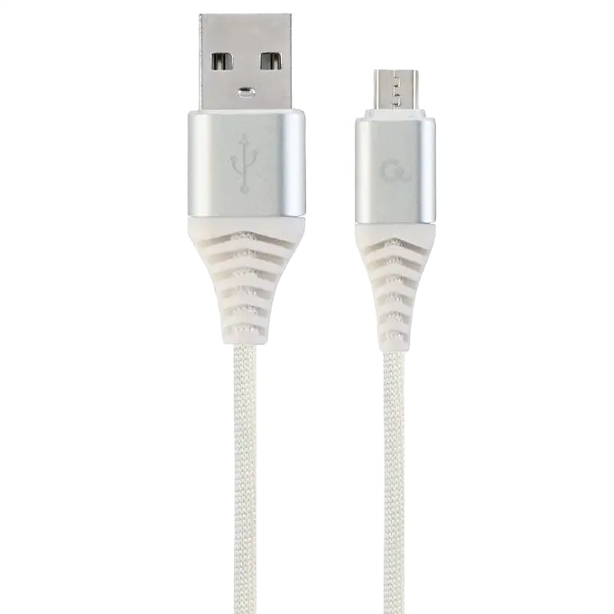 Cablu încărcare și sincronizare Cablexpert CC-USB2B-AMmBM-2M-BW2, USB Type-A/micro-USB, 2m, Alb - photo