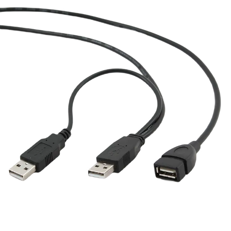 Коммуникационный кабель Cablexpert CCP-USB22-AMAF-6, 2AM/AF/USB Type-A (F), 1,8м, Чёрный - photo