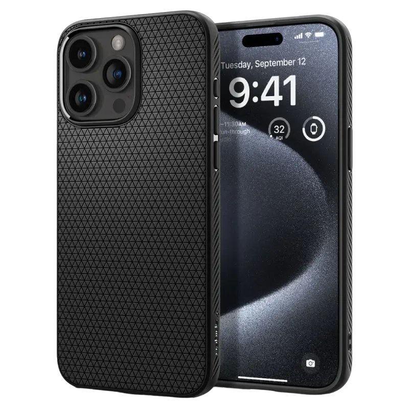 Husă Spigen iPhone 15 Pro Liquid Air, Negru mat - photo