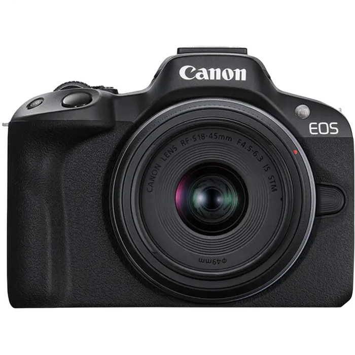 Aparat Foto Mirrorless Canon EOS R50 Blac & RF-S 18-45mm & RF-S 55-210mm KIT, Negru - photo