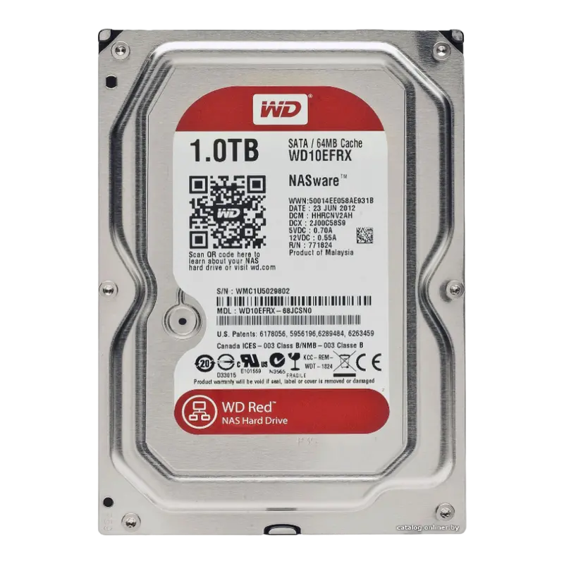 Жесткий диск Western Digital WD Red Plus, 3.5", 1 ТБ <WD10EFRX> - photo
