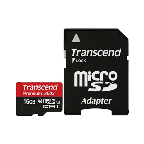 Card de Memorie Transcend microSDHC UHS-I (U1), Class 10, 16GB (TS16GUSDU1) - photo