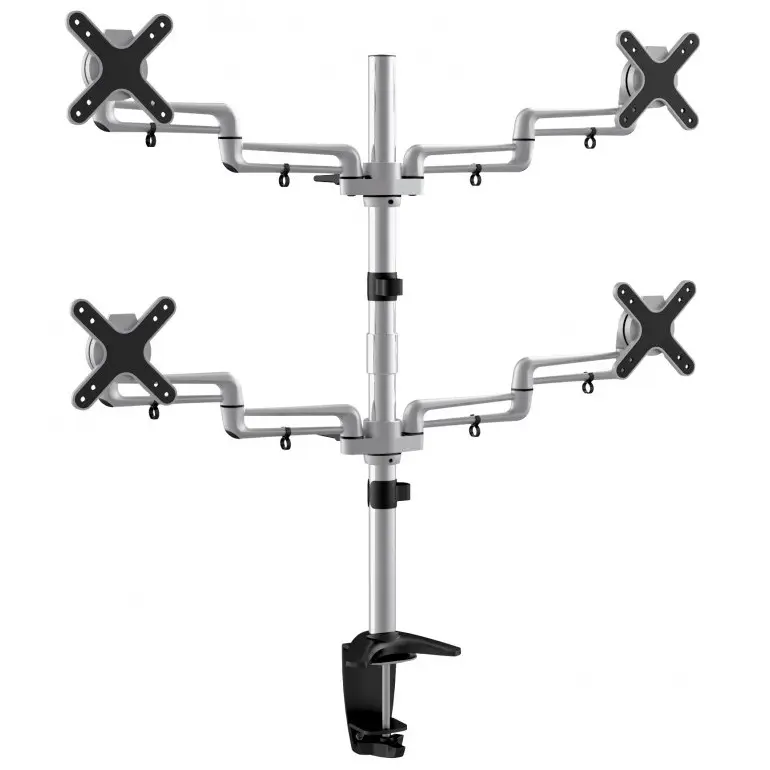 Table/desk stand for 4 monitors Reflecta FLEXO Desk 23-1010Q 12"-23 ", 75x75, 100x100, 8kg/bracket. - photo