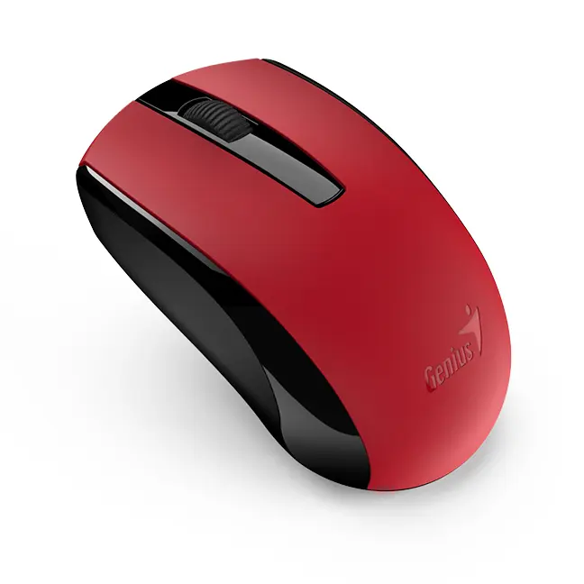 Wireless Mouse Genius ECO-8100, Optical, 800-1600 dpi, 3 buttons, Ambidextrous, Rechar., Red - photo
