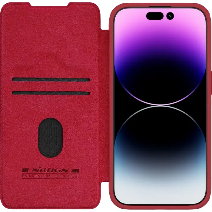 Чехол книжка Nillkin iPhone 15 Pro - Qin Pro, Красный - photo