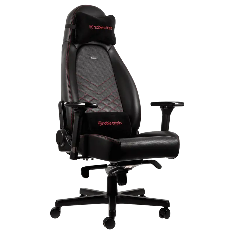 Игровое кресло Noblechairs Icon, Искусственная кожа, Черный/Красный - photo