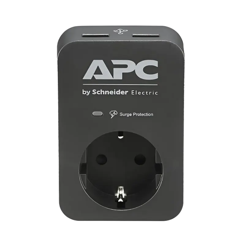 Сетевой фильтр APC Essential SurgeArrest PME1WU2BRS, 1 Розеток, Чёрный - photo