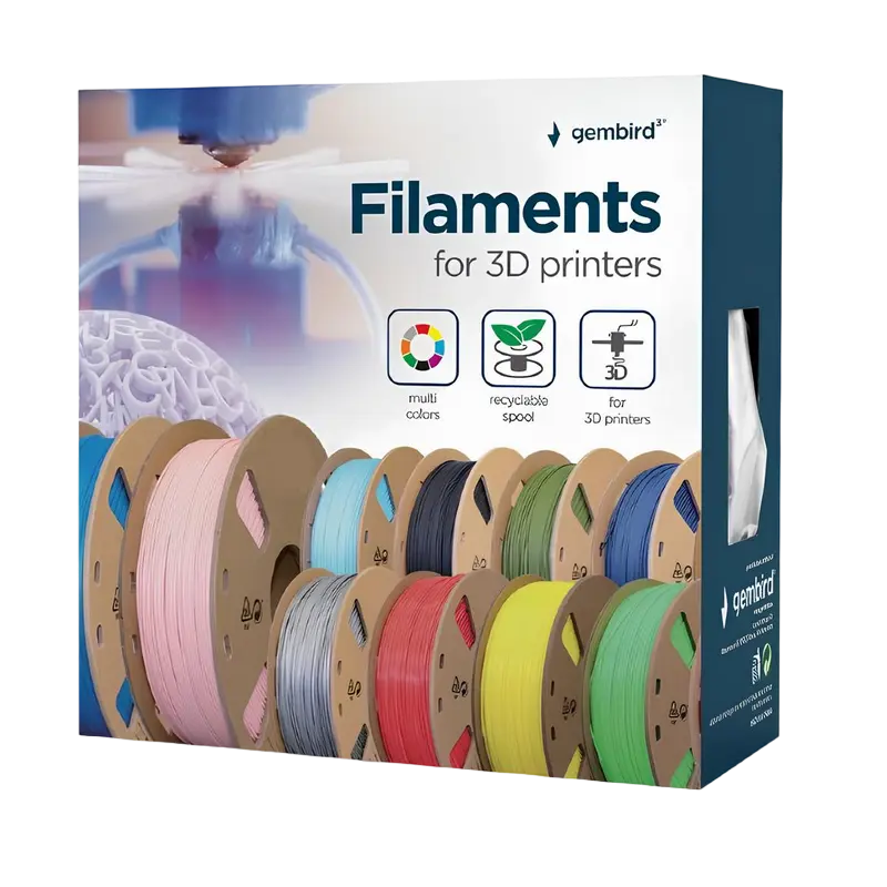 Filament pentru imprimantă 3D Gembird 3DP-ABS1.75-01-Y, ABS, Galben , 1.75 mm, 1kg - photo