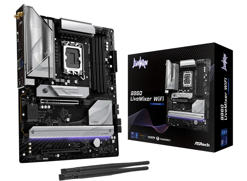 Placă de bază ASRock B860 LiveMixer WiFi, LGA1851, Intel B860, ATX - photo