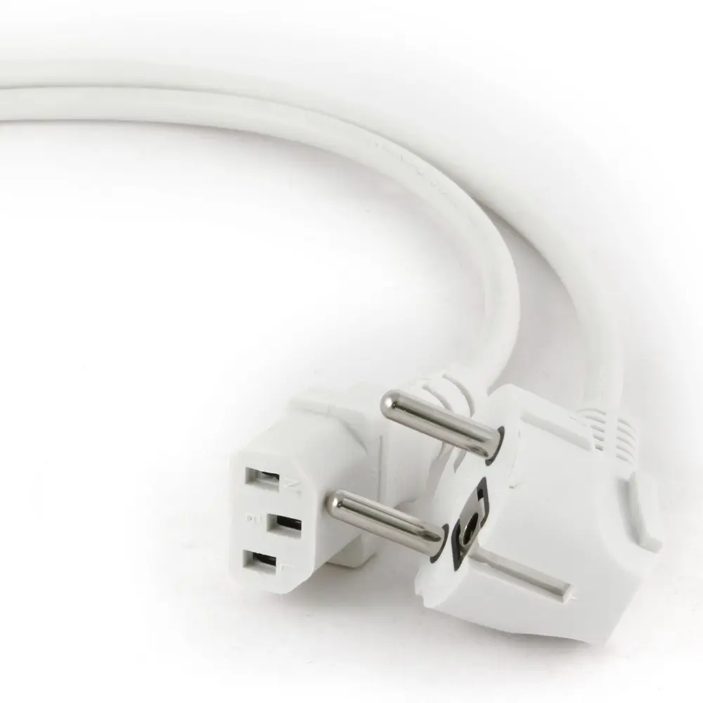 Power Cord PC-220V  1.8m Euro Plug WHITE, VDE approval, Cablexpert, PC-186W-VDE - photo