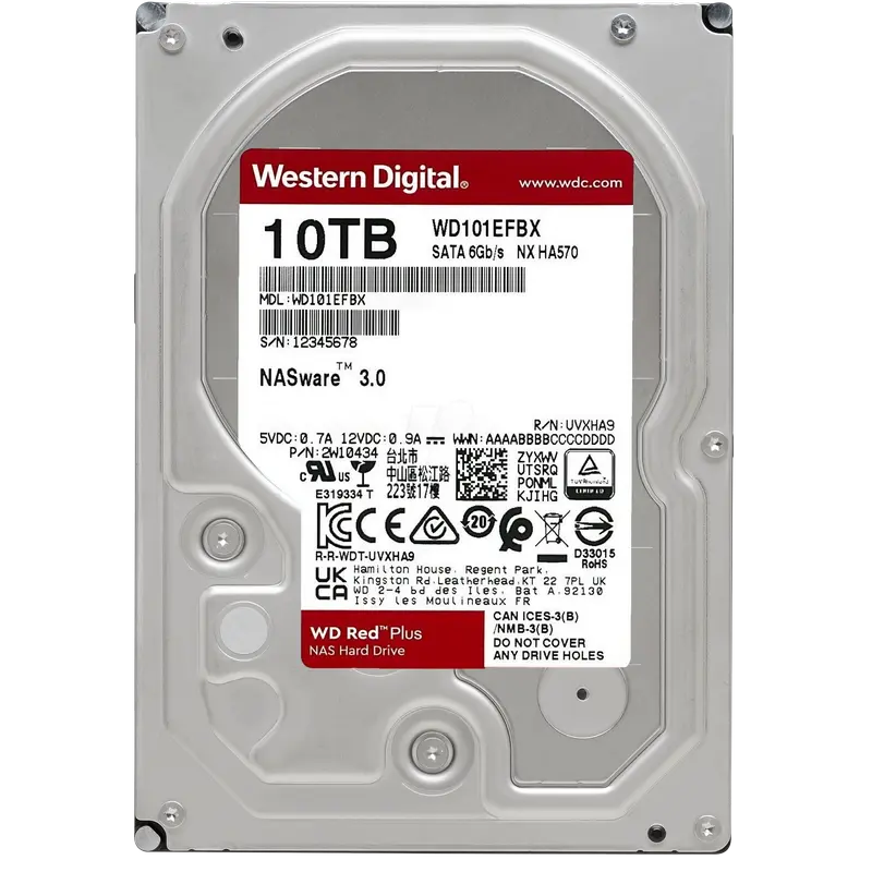 Жесткий диск Western Digital WD Red, 3.5", 10 ТБ <WD101EFBX> - photo