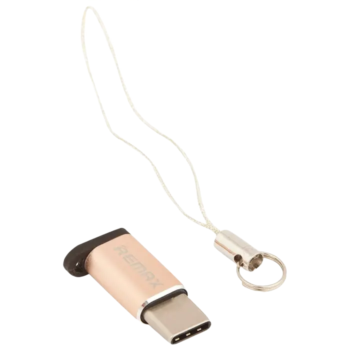 Адаптер Remax RA-USB1, micro-USB (F)/USB Type-C, Золотистый - photo