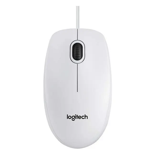 Mouse Logitech B100 OEM, Optical, 1000 dpi, 3 buttons, Ambidextrous, White, USB - photo