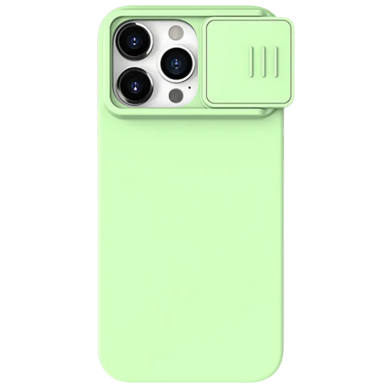 Husă Nillkin iPhone 15 Pro, CamShield Silky Silicone, Mint Green - photo