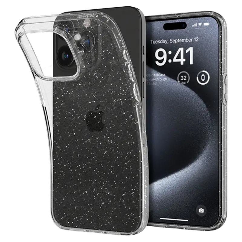 Husă Spigen iPhone 15 Pro Liquid Crystal, Cristal cu sclipici - photo
