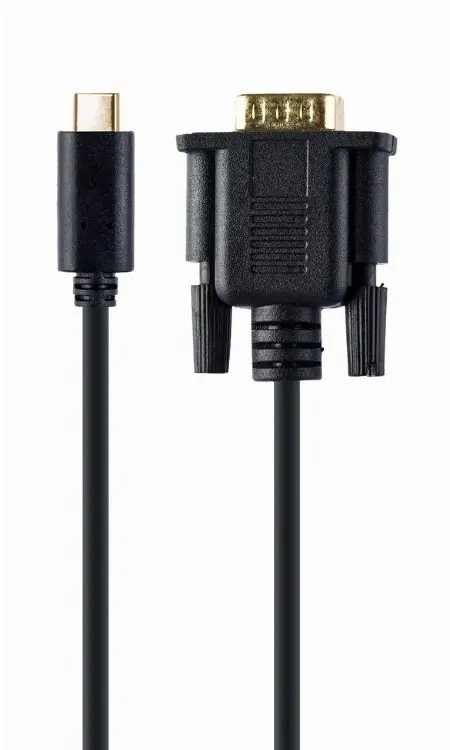 Видеокабель Cablexpert A-CM-VGAM-01, USB Type-C (M) - VGA (M), 0.15 м, Чёрный - photo