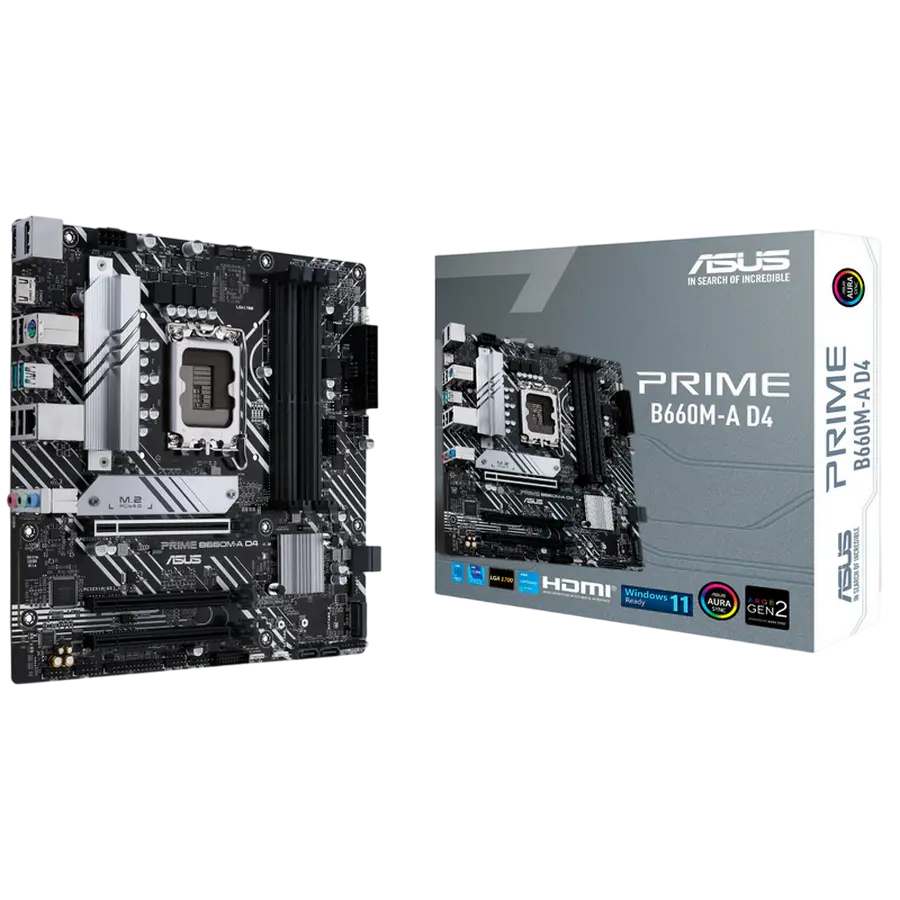 Материнская плата ASUS PRIME B660M-A D4, LGA1700, Intel B660, Micro-ATX - photo