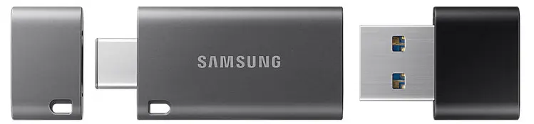 USB Flash накопитель Samsung DUO Plus, 128Гб, Серый/Черный - photo