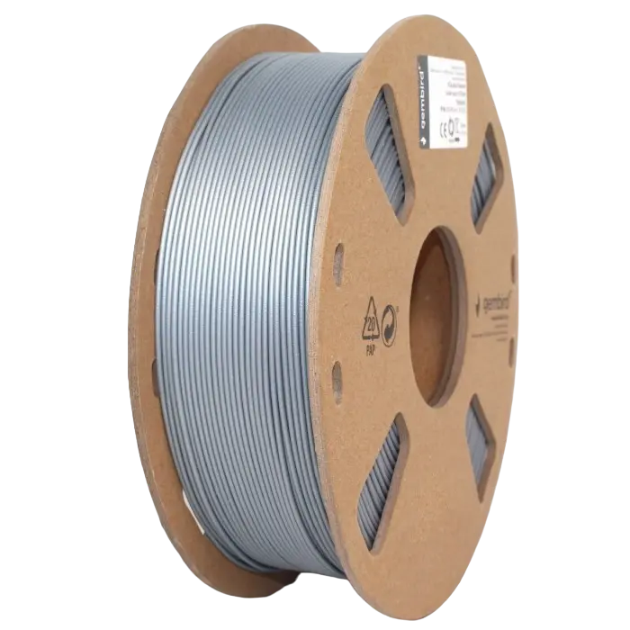 Filament pentru imprimantă 3D Gembird 3DP-PLA1.75-01-S, PLA, Argint, 1.75 mm, 1 kg - photo