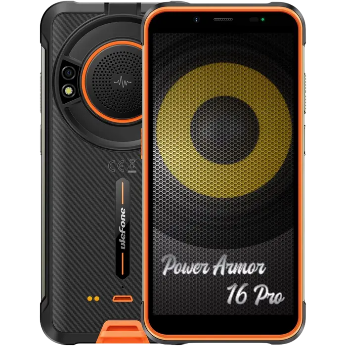 Smartphone Ulefone Armor 16 Pro, 4GB/64GB, Negru | Portocaliu - photo