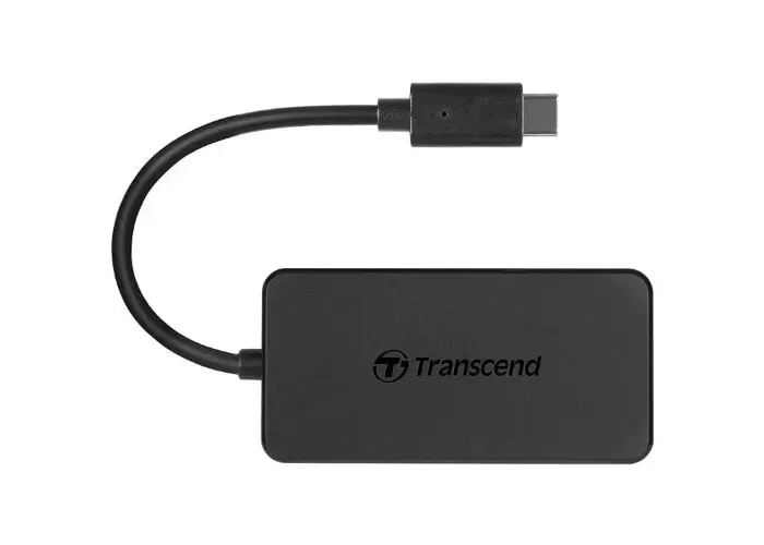 USB Type-C Hub 4-port Transcend "TS-HUB2C" Black (1xUSB Type-C 3.0 to 4xUSB-A 3.0 5Gb/s) - photo