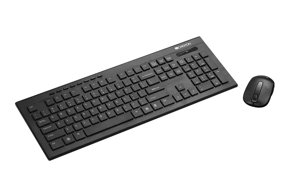 Клавиатура и мышь Canyon SET-W4, Беспроводное, Чёрный - photo
