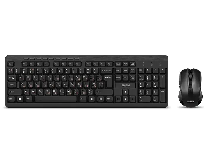 Set Tastatură + Mouse SVEN KB-C3400W, Fără fir, Negru - photo