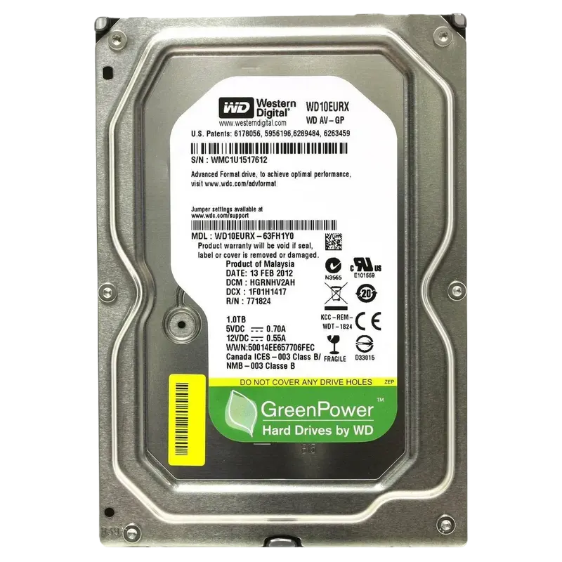 Жесткий диск Western Digital WD AV-GP, 3.5", 1 ТБ <WD10EURX> - photo