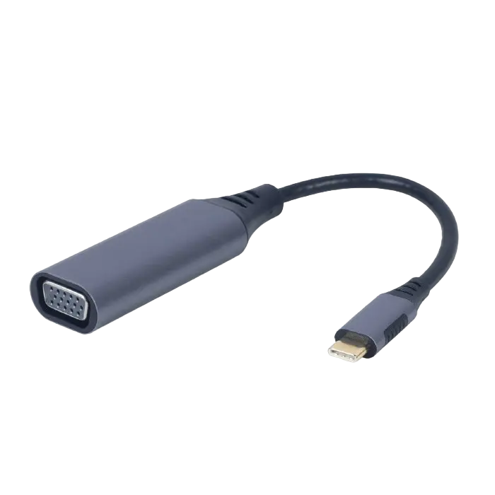 Видеоадаптер Cablexpert A-USB3C-VGA-01, USB Type-C (M) - VGA D-Sub (F), 0,15м, Серый - photo