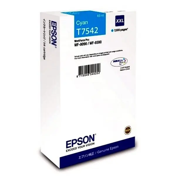 Картридж чернильный Epson T754 WF-8090 / WF-8590 Ink Cartridge, C13T754240, Cyan - photo