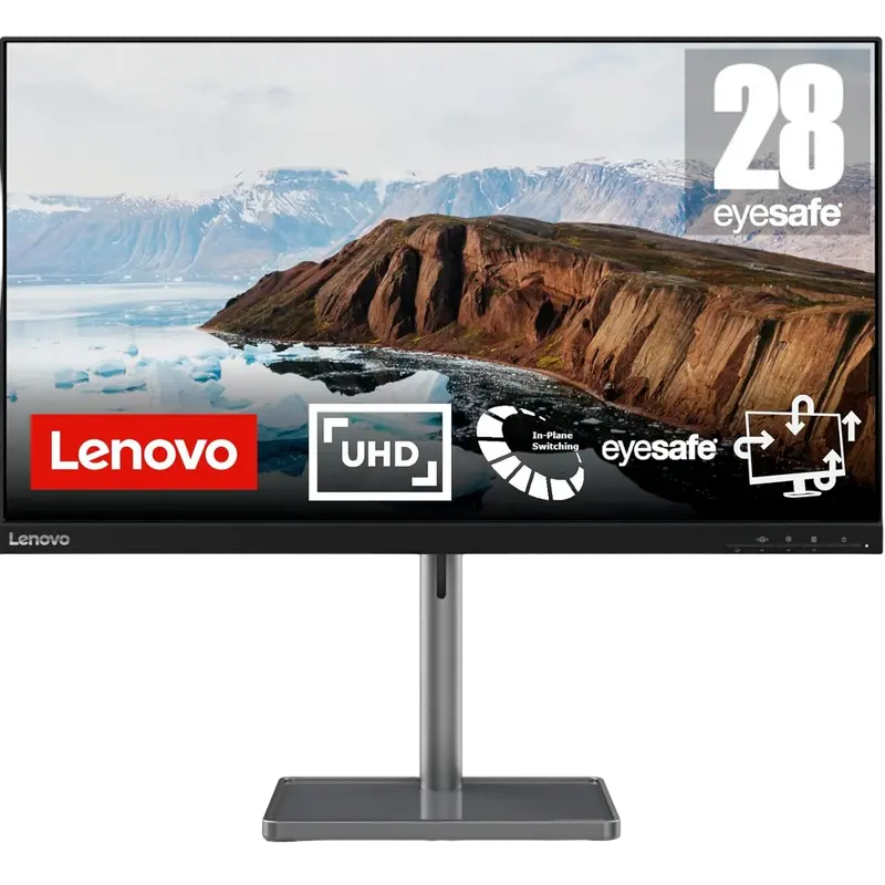 28,5" Monitor Lenovo L28u-35, IPS 3840x2160 4K UHD, Negru | Argintiu - photo