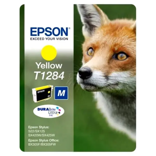 Картридж чернильный Epson T1284 DURABrite Ultra, C13T12844010, Желтый - photo