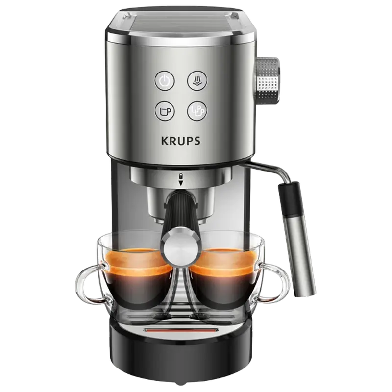 Кофеварка рожковая Krups XP442C11, 1400Вт, Серебристый - photo