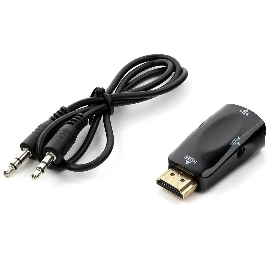 Видео/Audio конвертер Cablexpert A-HDMI-VGA-02, HDMI - VGA D-Sub + 3.5 mm Jack, Чёрный - photo